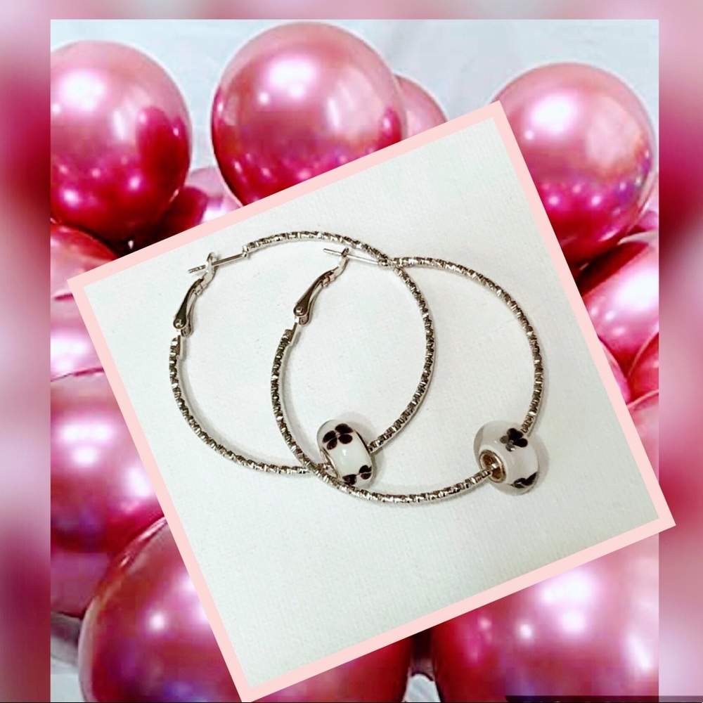 FLOWER ME GRACEFUL I AM CHARMED HOOP EARRINGS